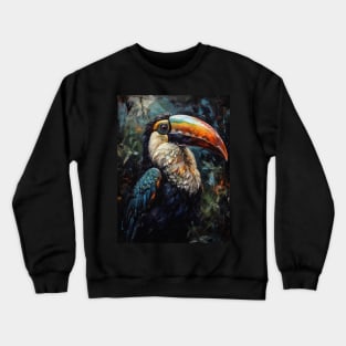 Tropical Beauty: Toucan Oil Painting Crewneck Sweatshirt